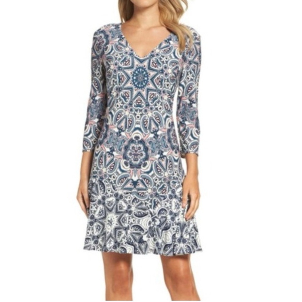 Eliza J Print Knit A-Line Minidress NWOT